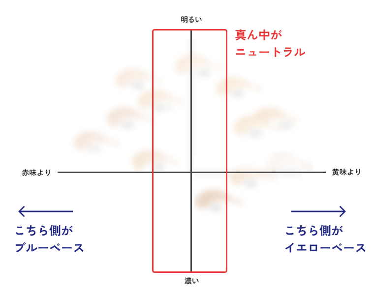 神奈川パーソナルカラー診断│pico PROGETTO│ファンデーションカラーチャートの見本画像